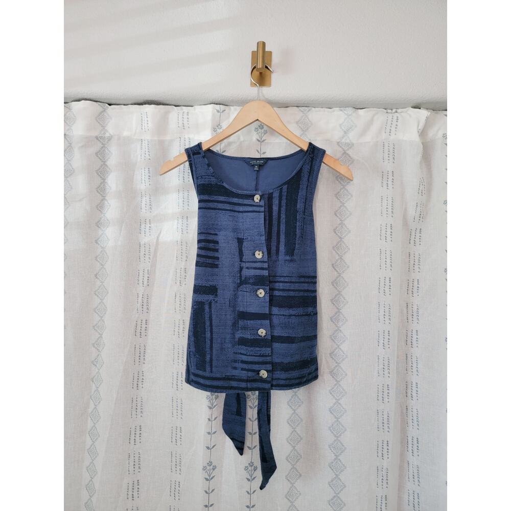 Lucky Brand Button Up Tie Waist Tank Top